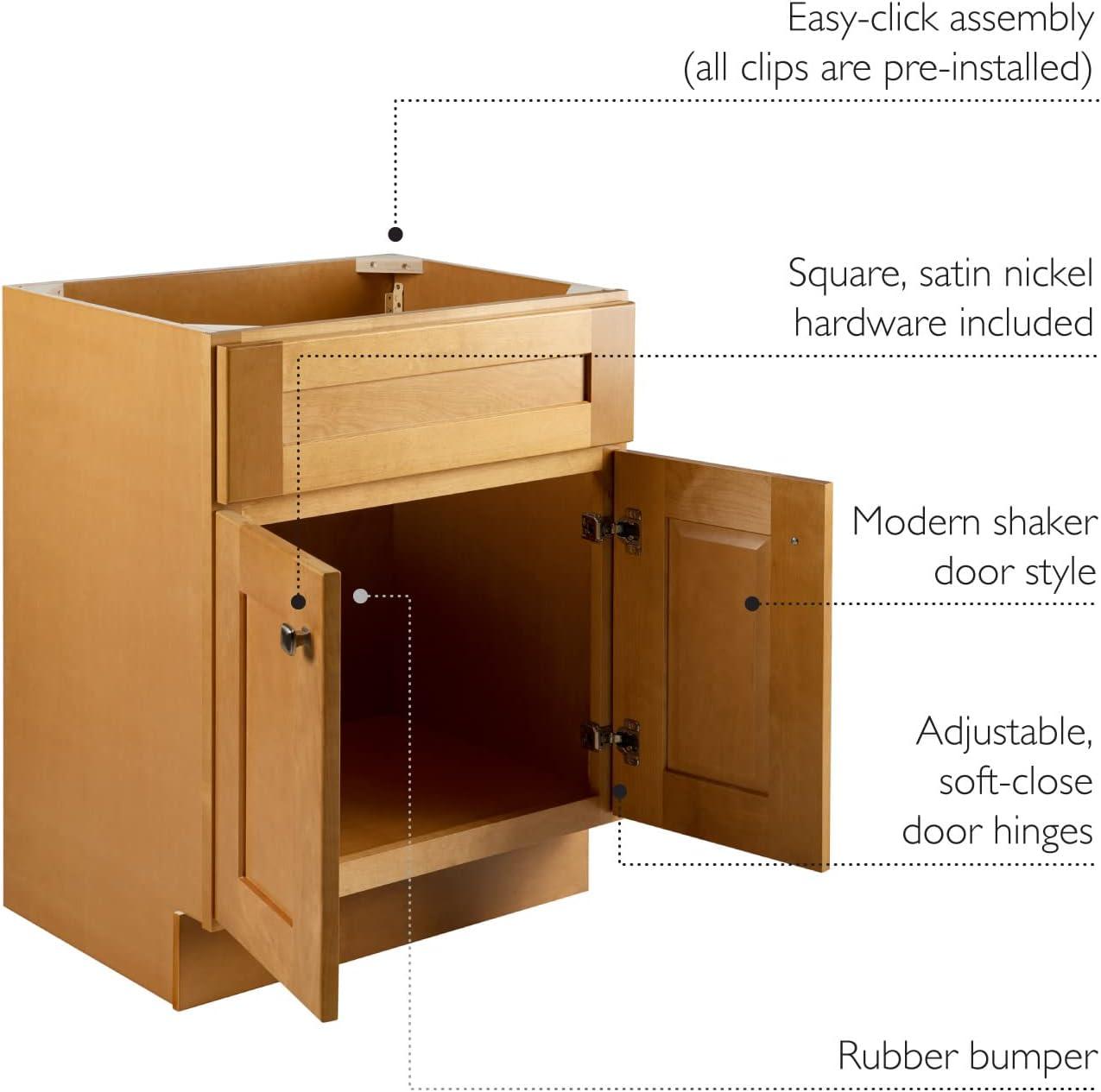 Design House Brookings 24 Inch Bathroom Vanity, Ready to Assemble, Solid Wood, Sherwin Williams – Design House, 587063