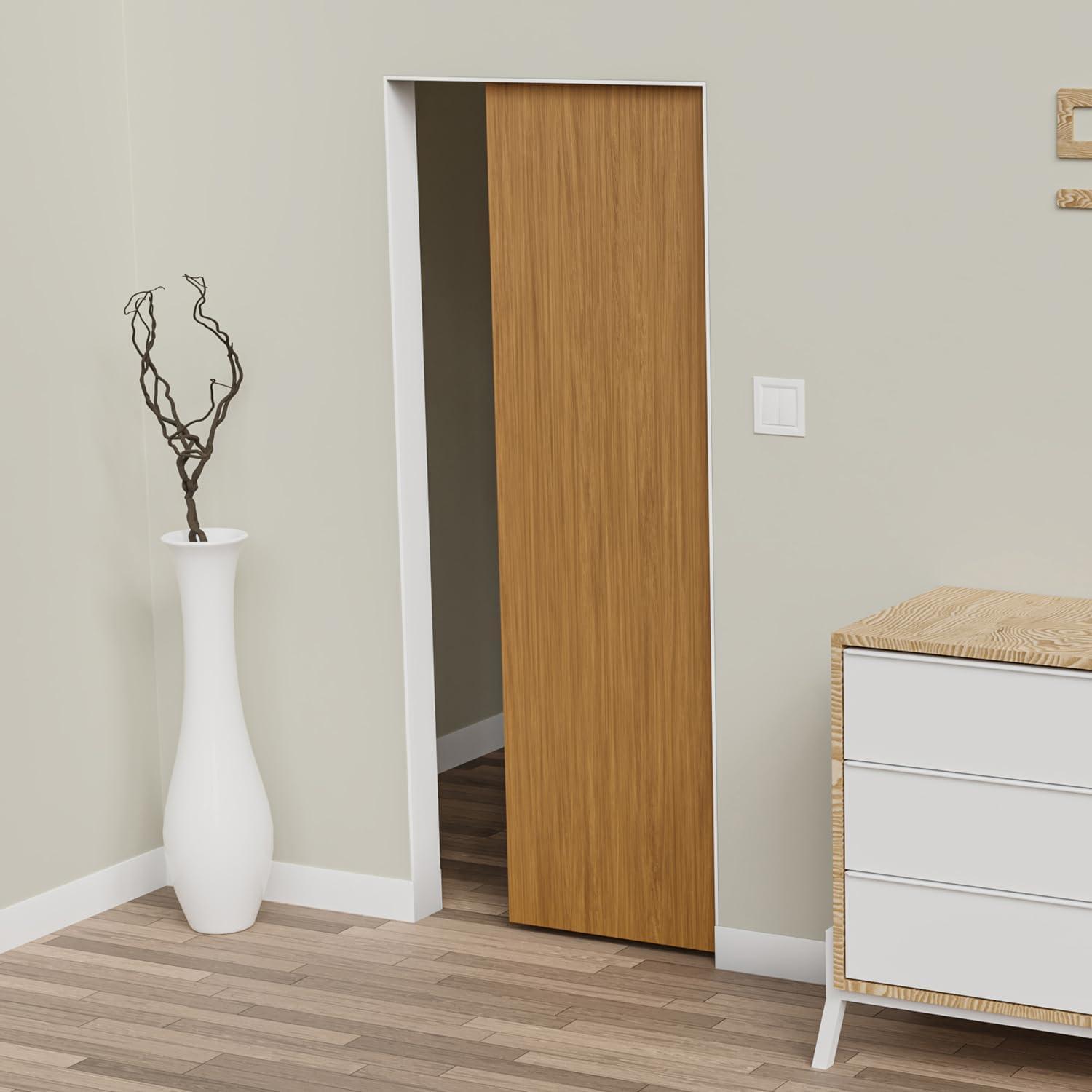 Villar Home Designs Heavy Duty Sliding Pocket Door Hardware Set for 24'' to 36'' doors with Soft Close and Frame