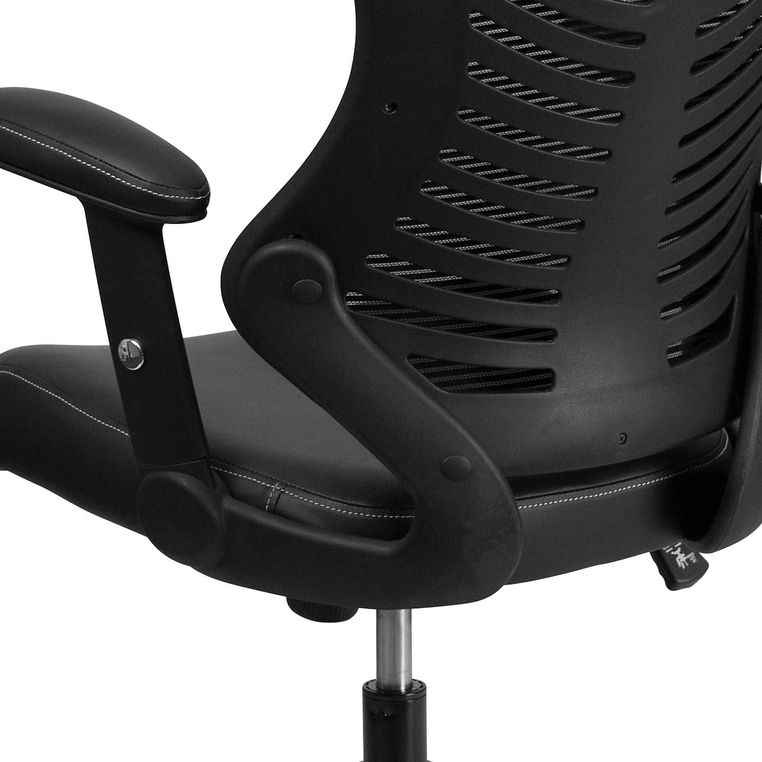 Kale High Back Black Mesh Executive Swivel Chair with LeatherSoft Seat