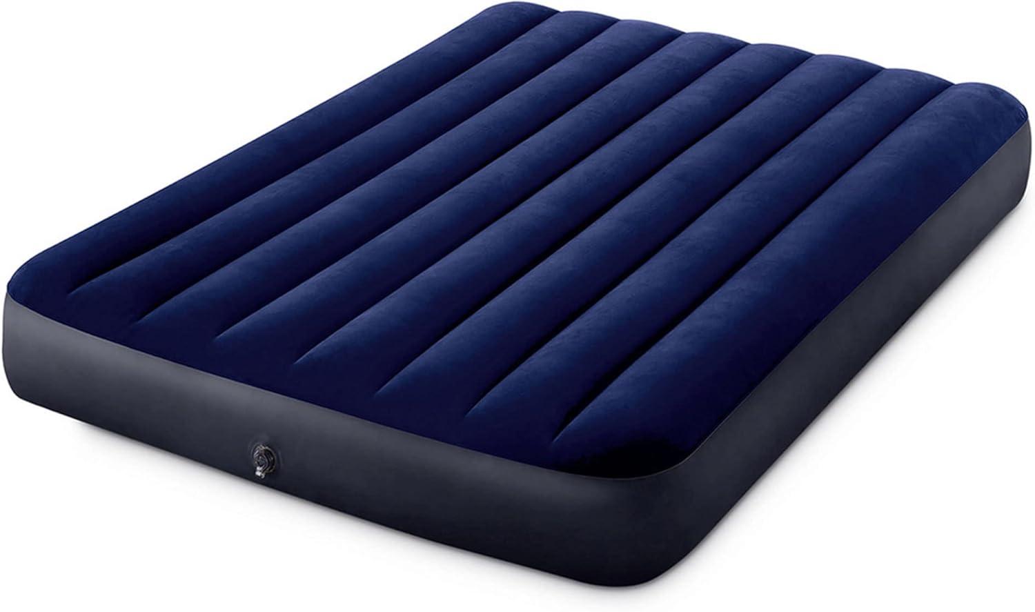 Intex 75 x 54 x 10 Inch Dura-Beam Fiber-Tech Vinyl Standard Downy Air Mattress with Plush Top and 2-in-1 Valve, Full (Pump Not Included)