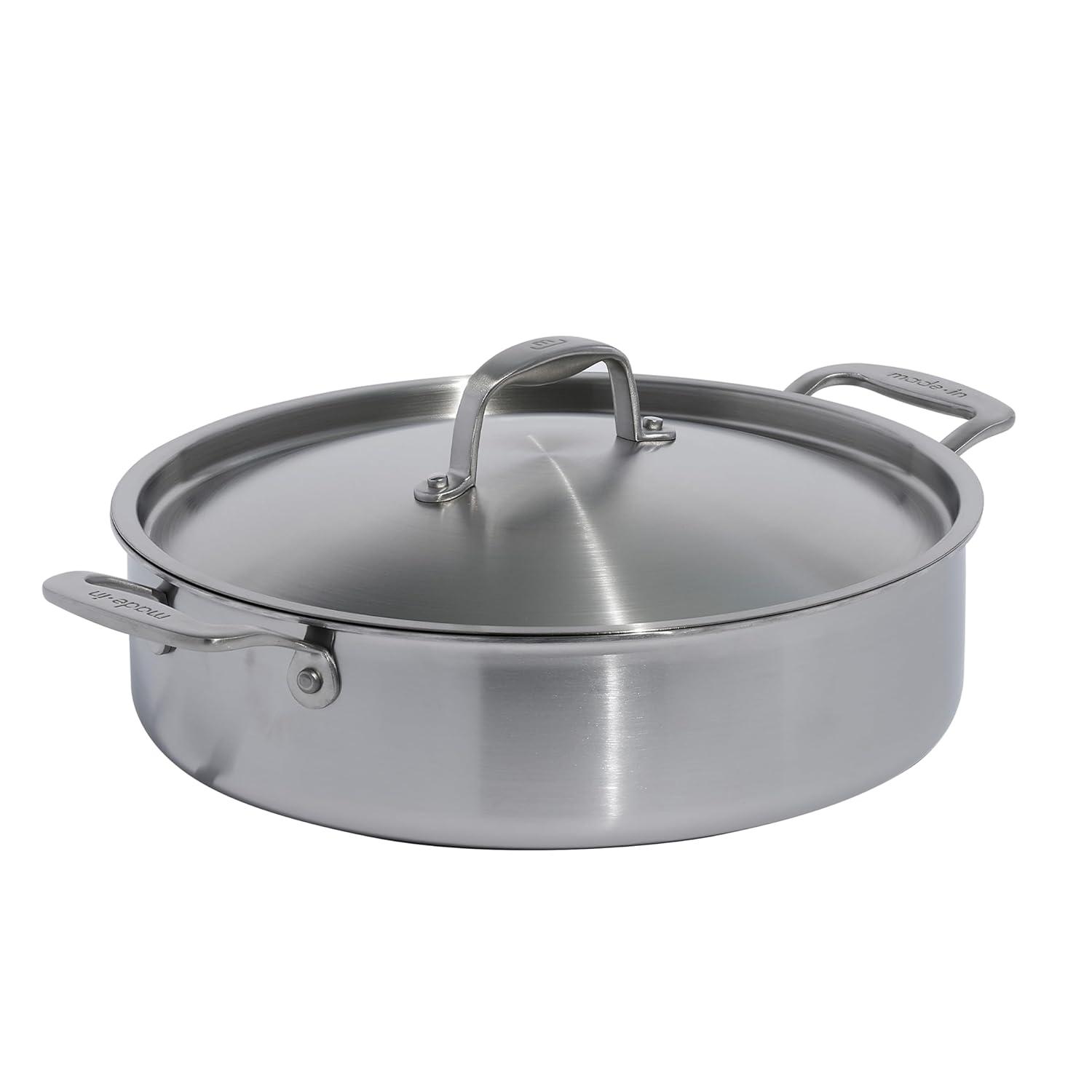6 Quart Stainless Steel Rondeau Pot with Lid