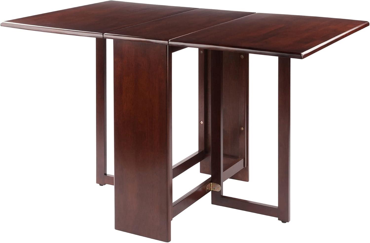 Clara Double Drop Leaf Dining Table Walnut - Winsome: Gateleg, Folding, Seats 4