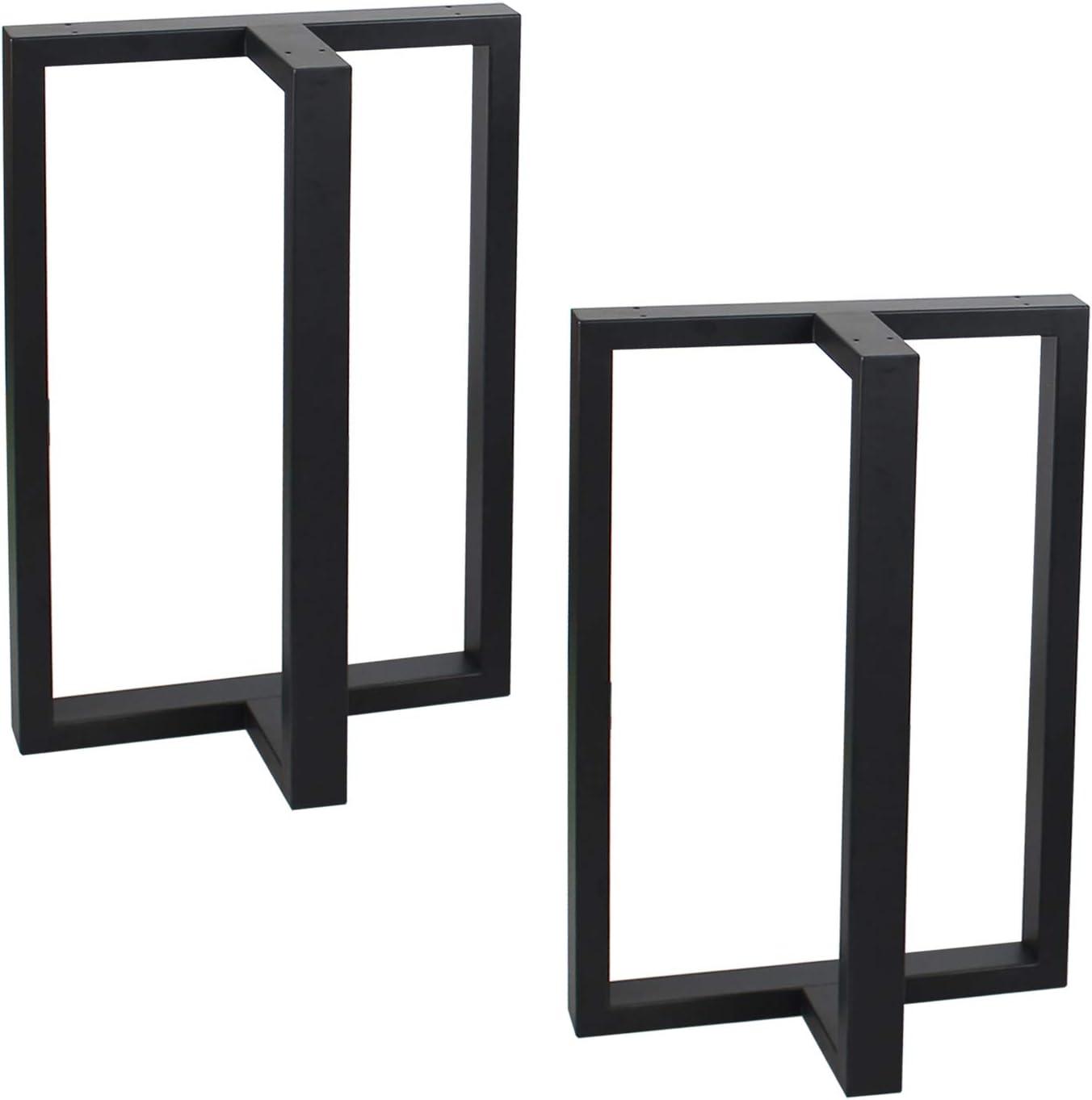 28'' Black Metal T-Shape Table Legs, Set of 2