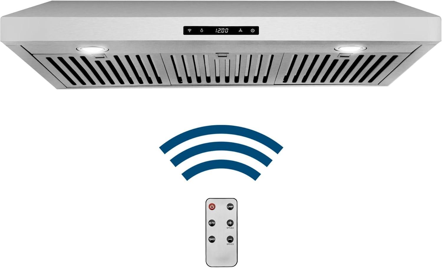 Cosmo 36 in. Haven Collection Ducted Under Cabinet Range Hood, Touch Controls, LED Lights, Permanent Filters, Stainless Steel