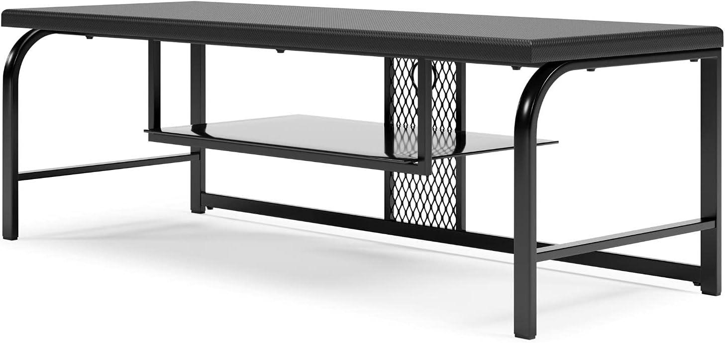 Lynxtyn Black Metal and Glass 48" TV Stand