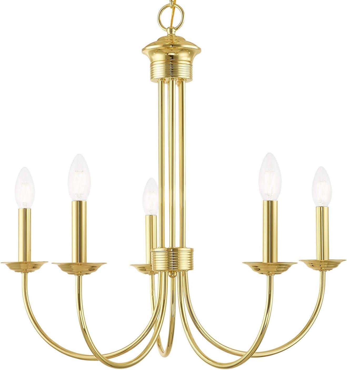 Livex Lighting Estate 5 - Light Chandelier in  Polished Brass