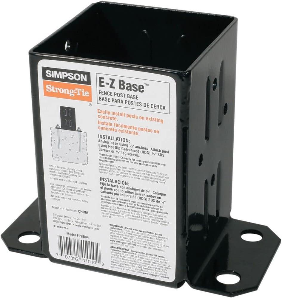 Simpson Strong-Tie 12 Gauge 4 X 4 Powder Coated Black E-Z Post Base