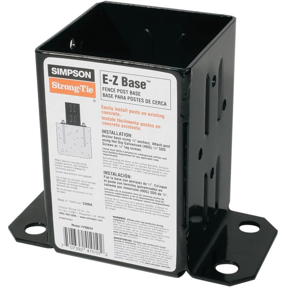 Simpson Strong-Tie 12 Gauge 4 X 4 Powder Coated Black E-Z Post Base
