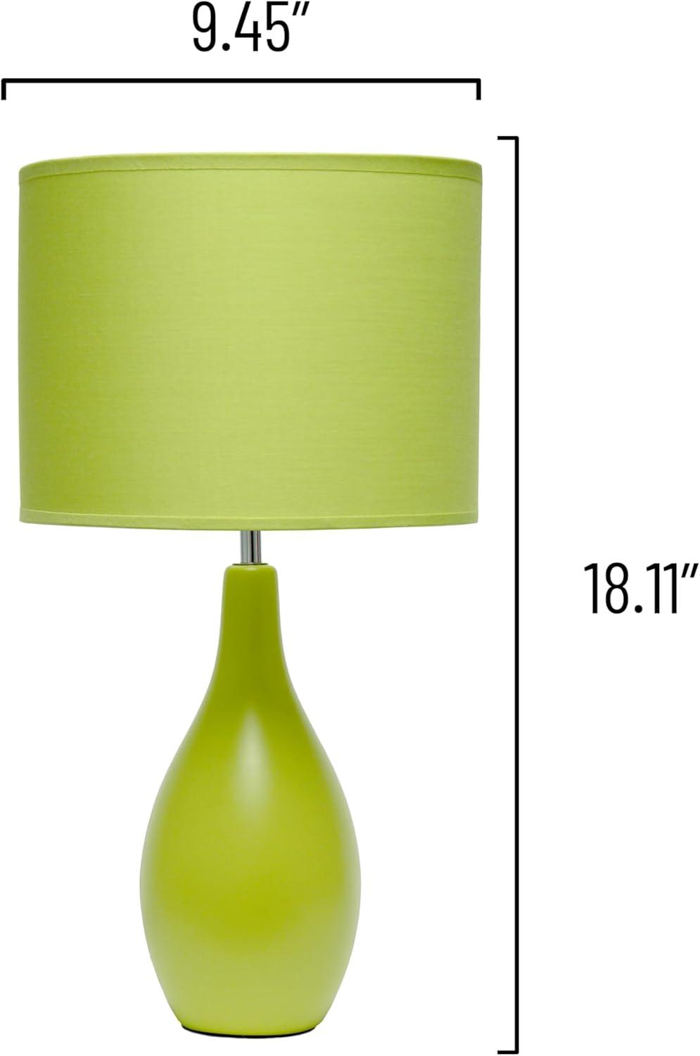 Simple Designs 18.11" Traditional Oblong Ceramic Table Lamp - Green