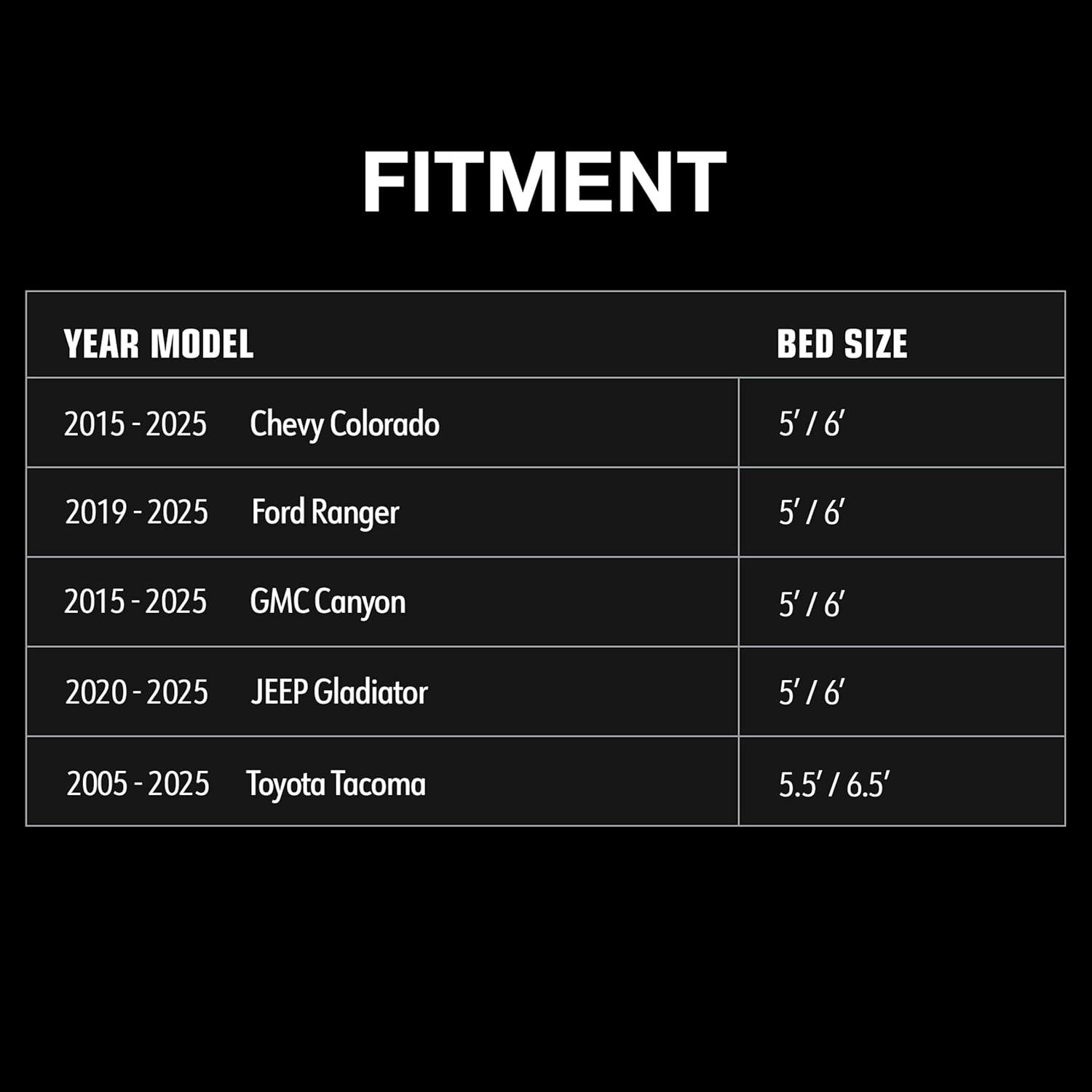 Tyger Auto Plate Style Overland Bed Rack for Mid-Size Pickup Trucks | Compatible with Tacoma, Ranger, Gladiator, Colorado, Canyon (see image for size chart) | TG-BK2U55347
