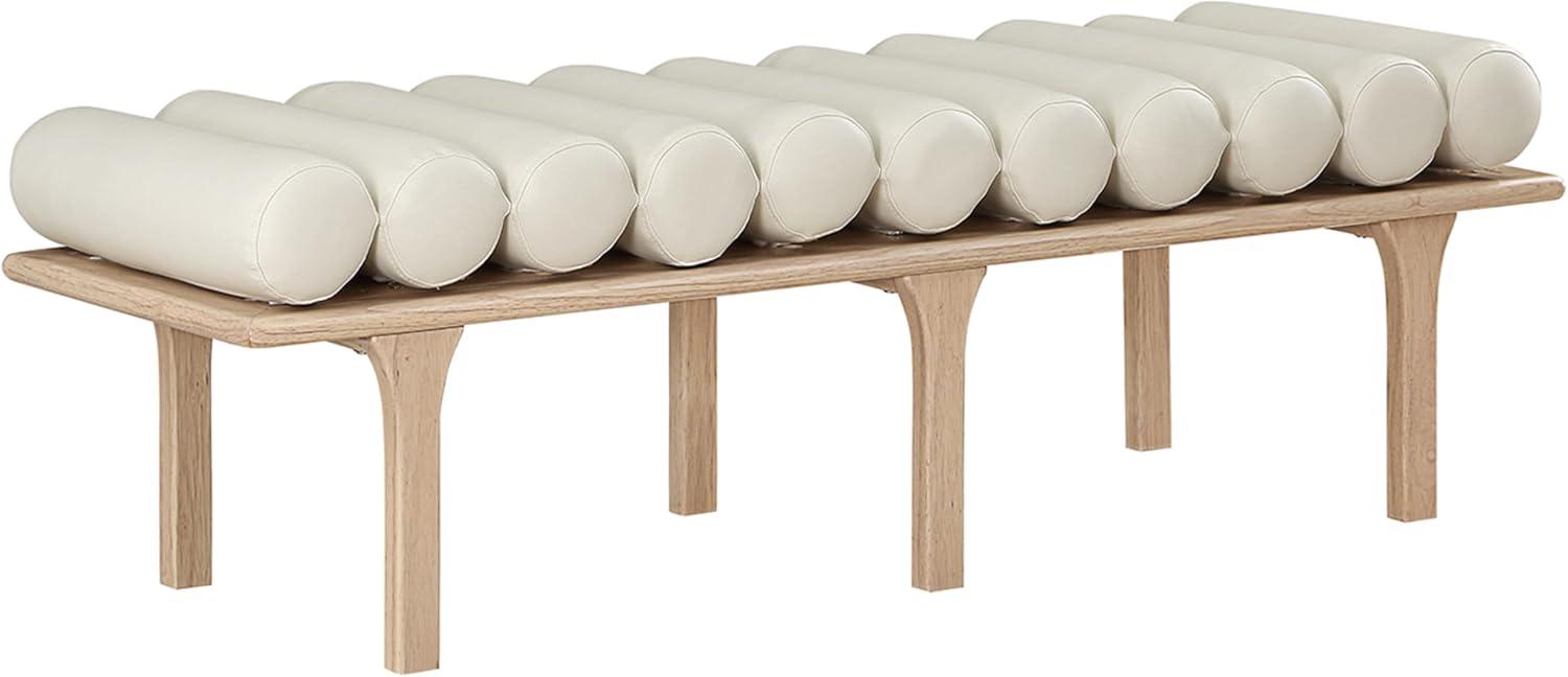 Meridian Furniture Landon Cream Vegan Leather Bench