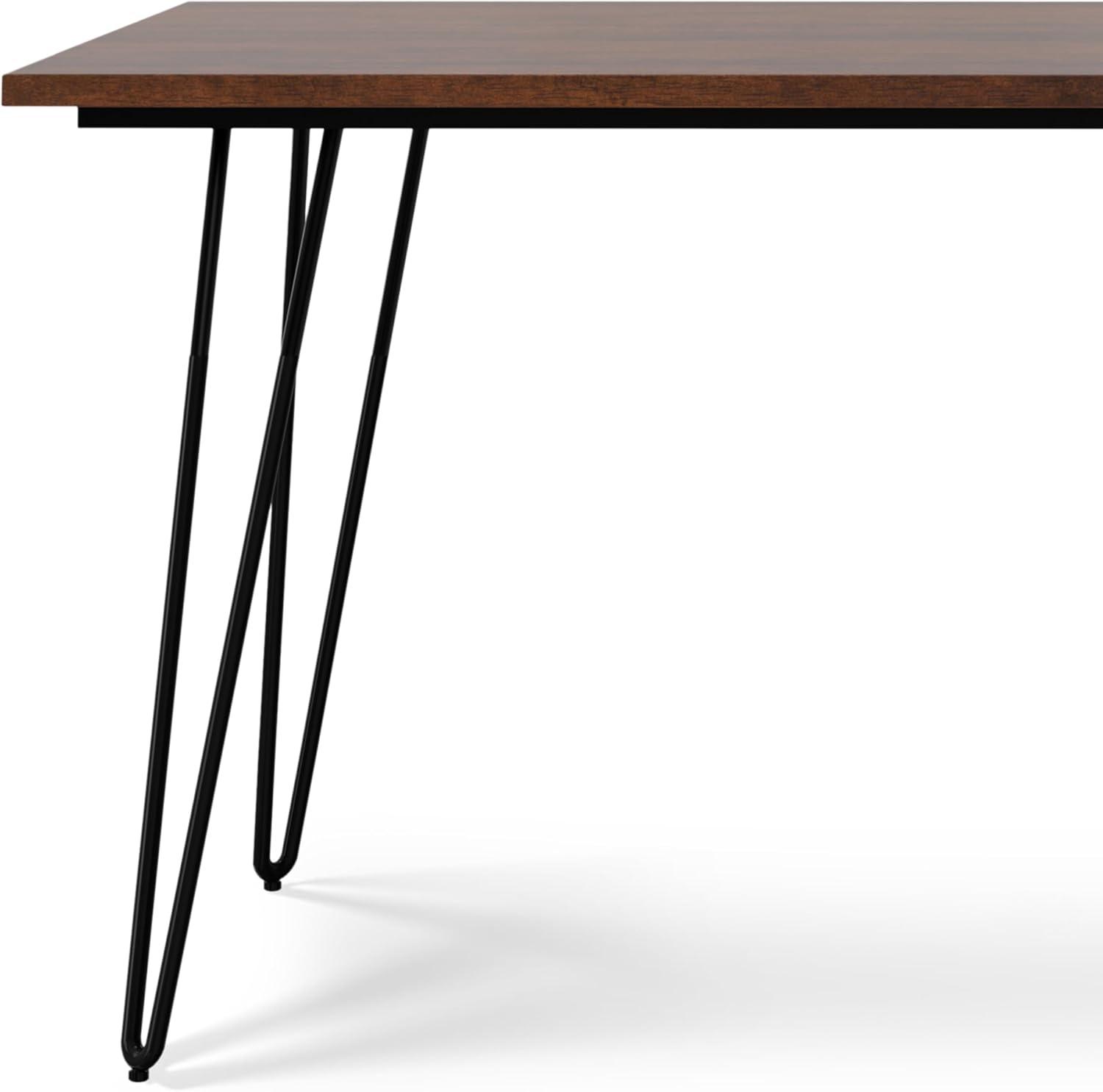 Hunter Solid Wood Top Metal Base Dining Table