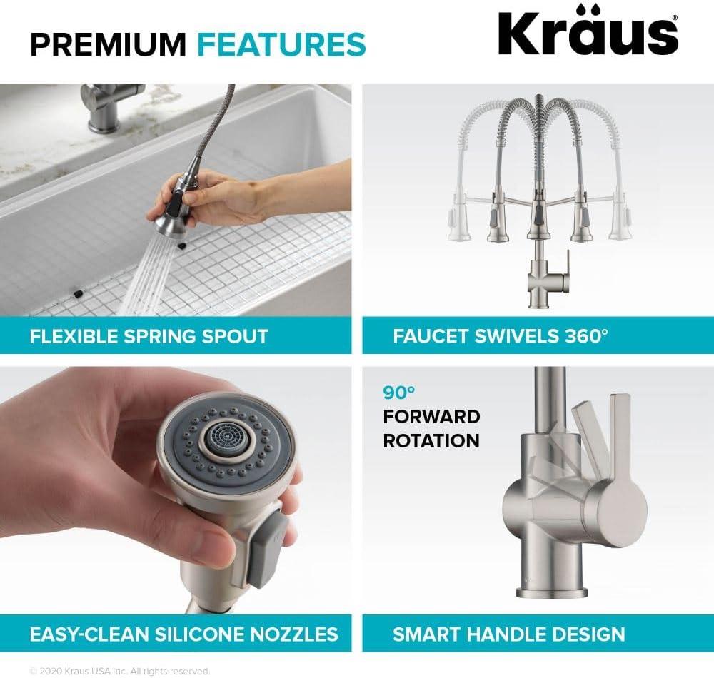 KRAUS Britt Commercial Style Single Handle Pull Down Kitchen Faucet