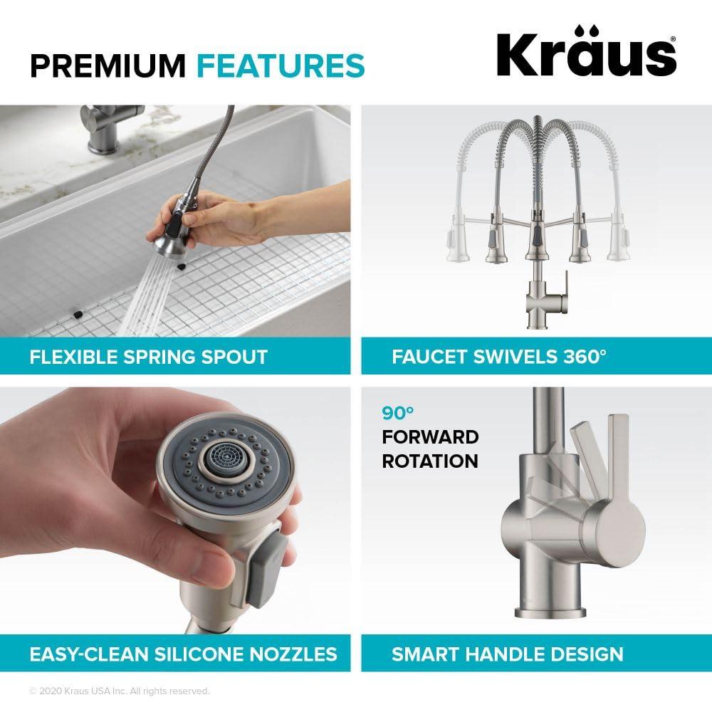 KRAUS Britt Commercial Style Single Handle Pull Down Kitchen Faucet