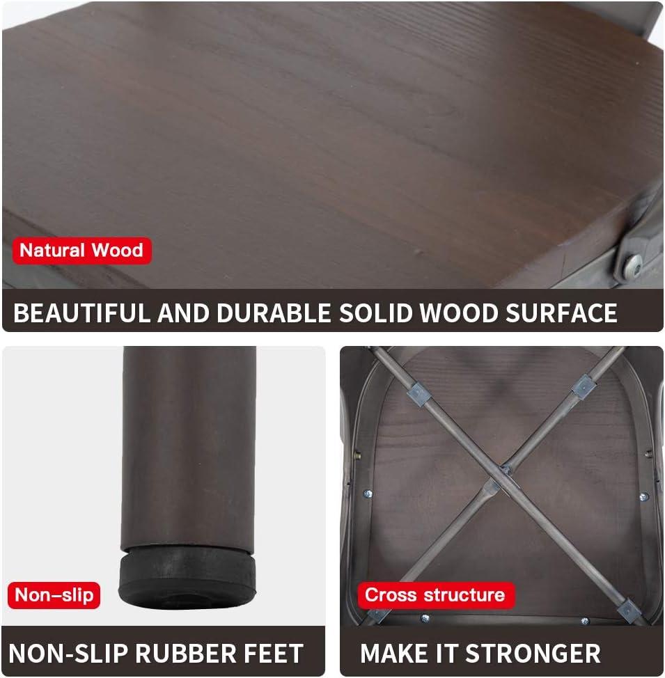 CL.HPAHKL Dining Chairs Set of 4 Indoor Outdoor Chairs Patio Chairs Metal Chairs Restaurant Chair 18 Inch Wooden Seat Height Tolix Side Bar Chairs Metal Kitchen Stackable Chair,Bronze