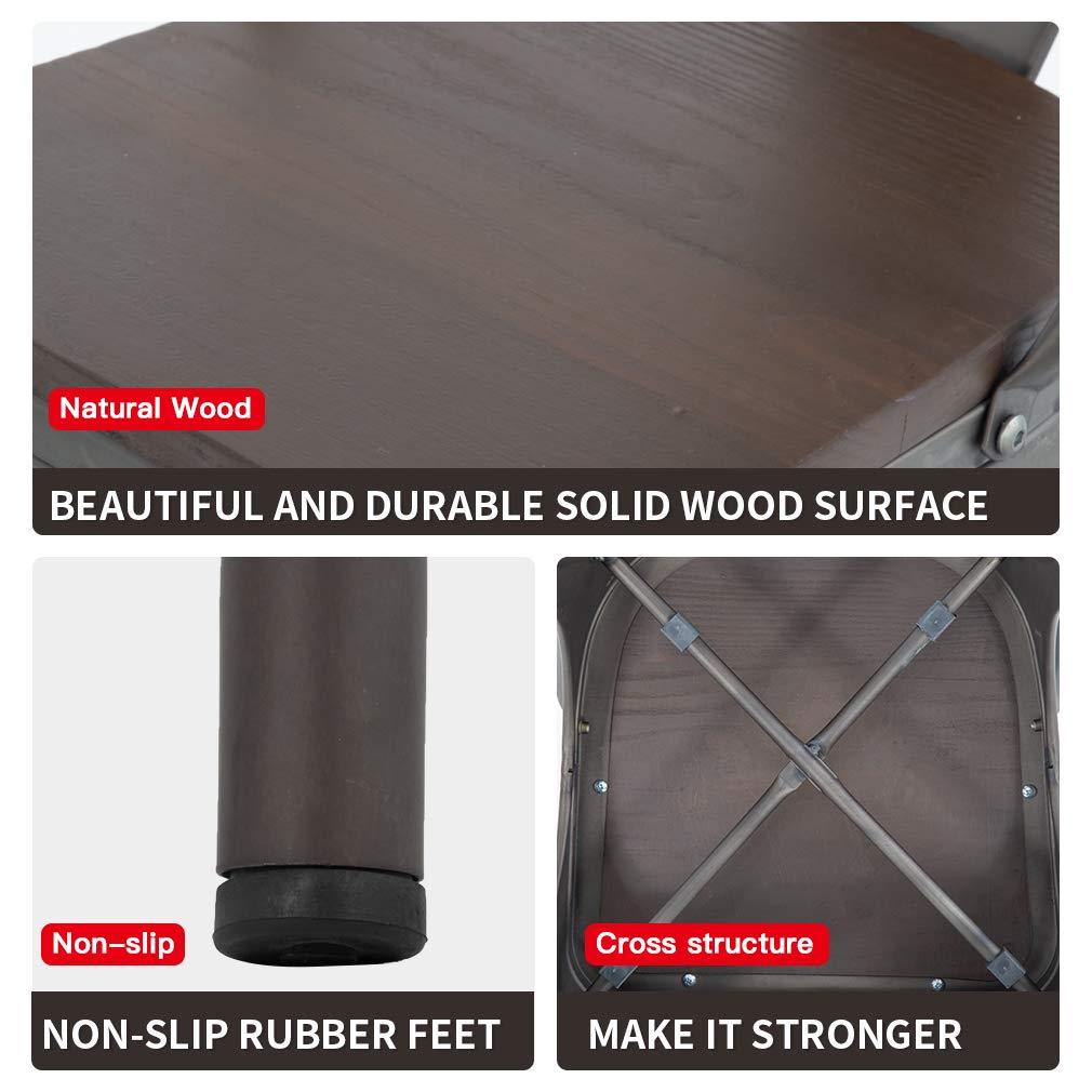 CL.HPAHKL Dining Chairs Set of 4 Indoor Outdoor Chairs Patio Chairs Metal Chairs Restaurant Chair 18 Inch Wooden Seat Height Tolix Side Bar Chairs Metal Kitchen Stackable Chair,Bronze