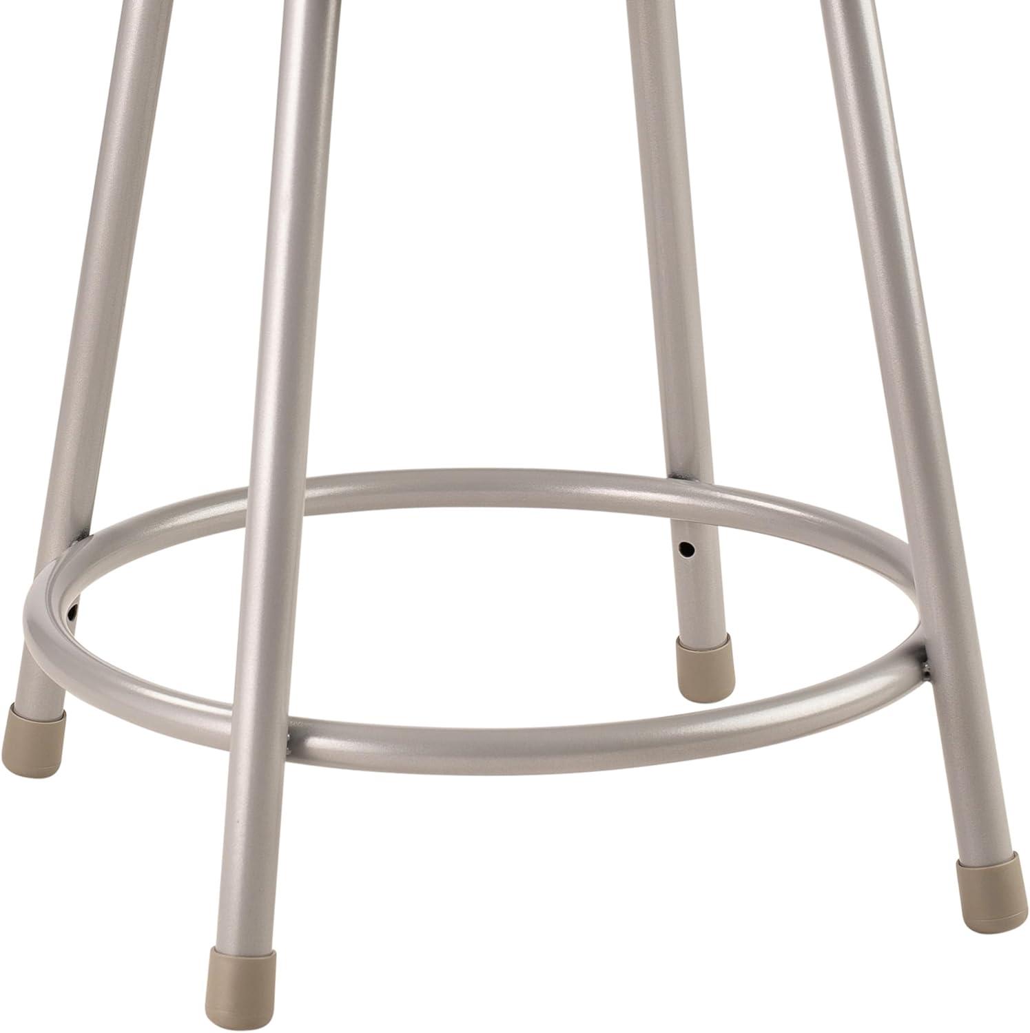 18" High Heavy Duty Grey Steel and Masonite Stool