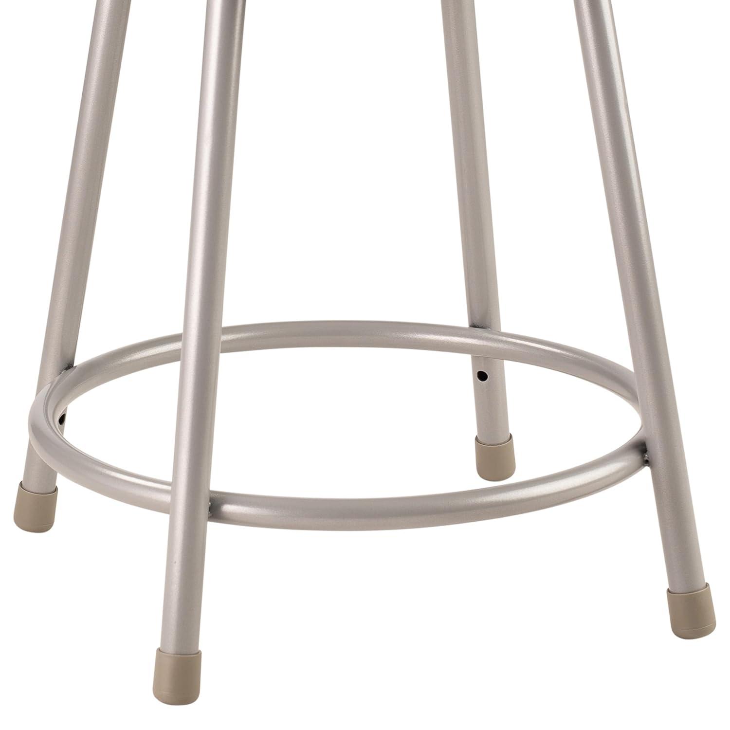 18" High Heavy Duty Grey Steel and Masonite Stool