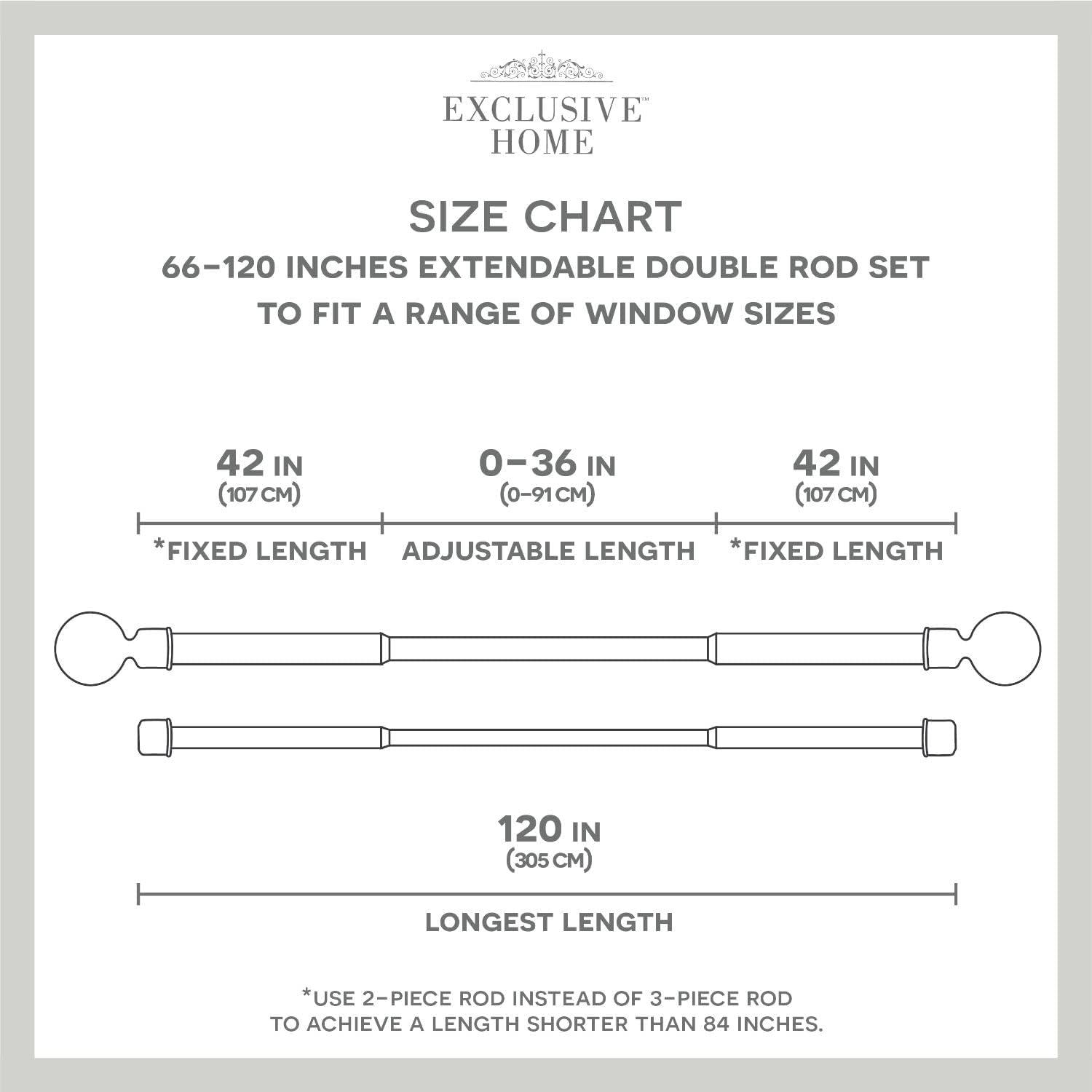 Ogee Double Window Curtain Rod and Finial Set