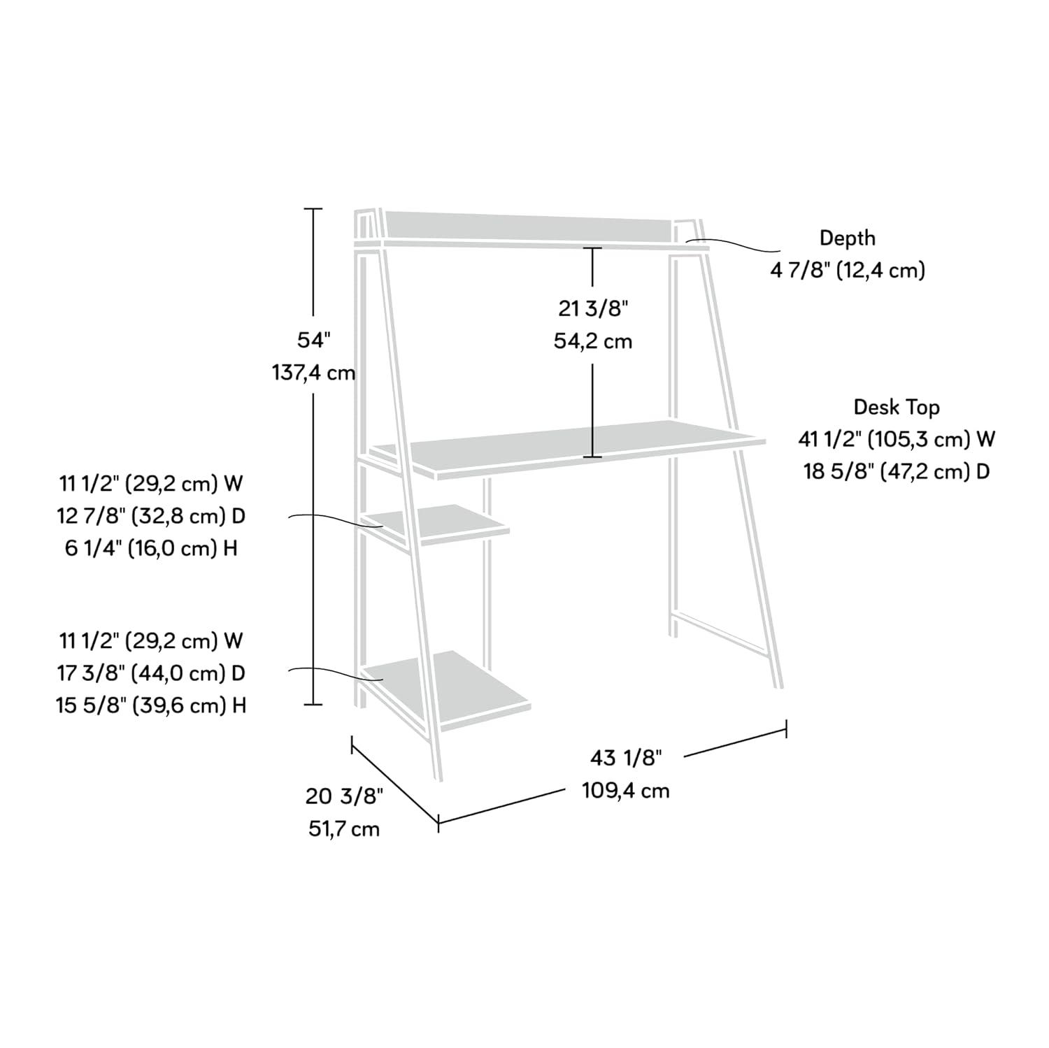 Sauder 424933 North Avenue Desk With Hutch, Charter Oak Finish
