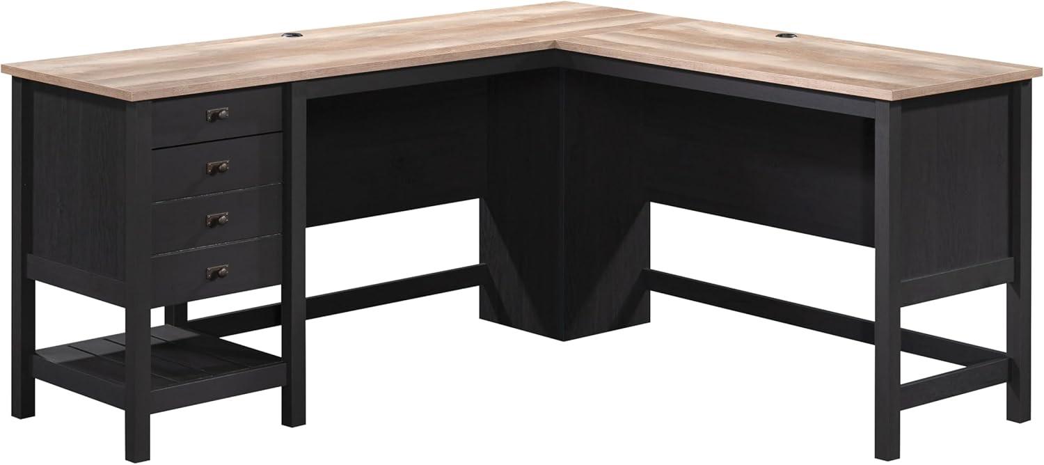 Sauder Cottage Road L-Shape Desk, Raven Oak Finish