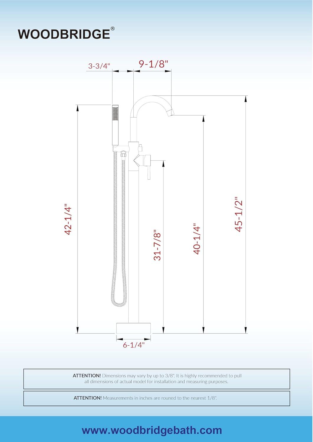 WoodBridge Cove 1 Handle Bathroom Freestanding Tub Filler with Diverter F0010ORBVT