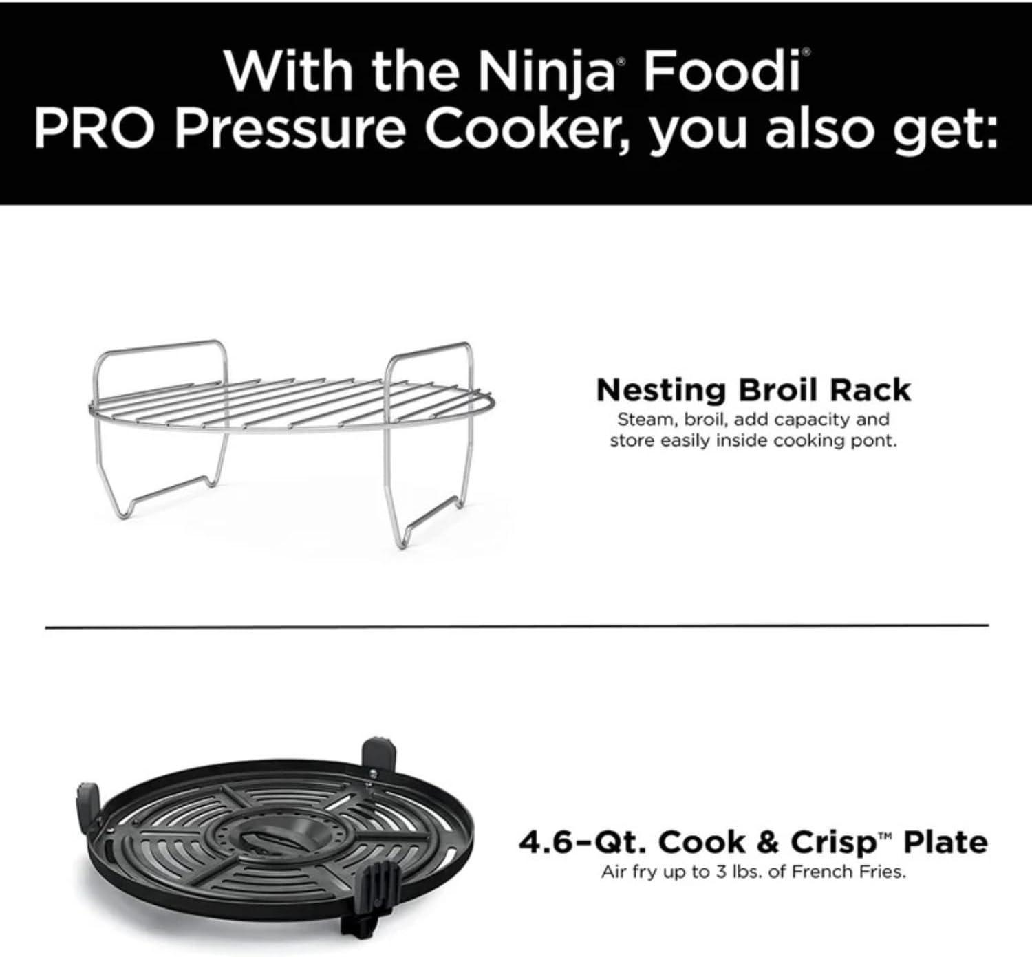 Ninja Foodi Black and Stainless Steel 6.5-Qt 11-in-1 Pressure Cooker Air Fryer