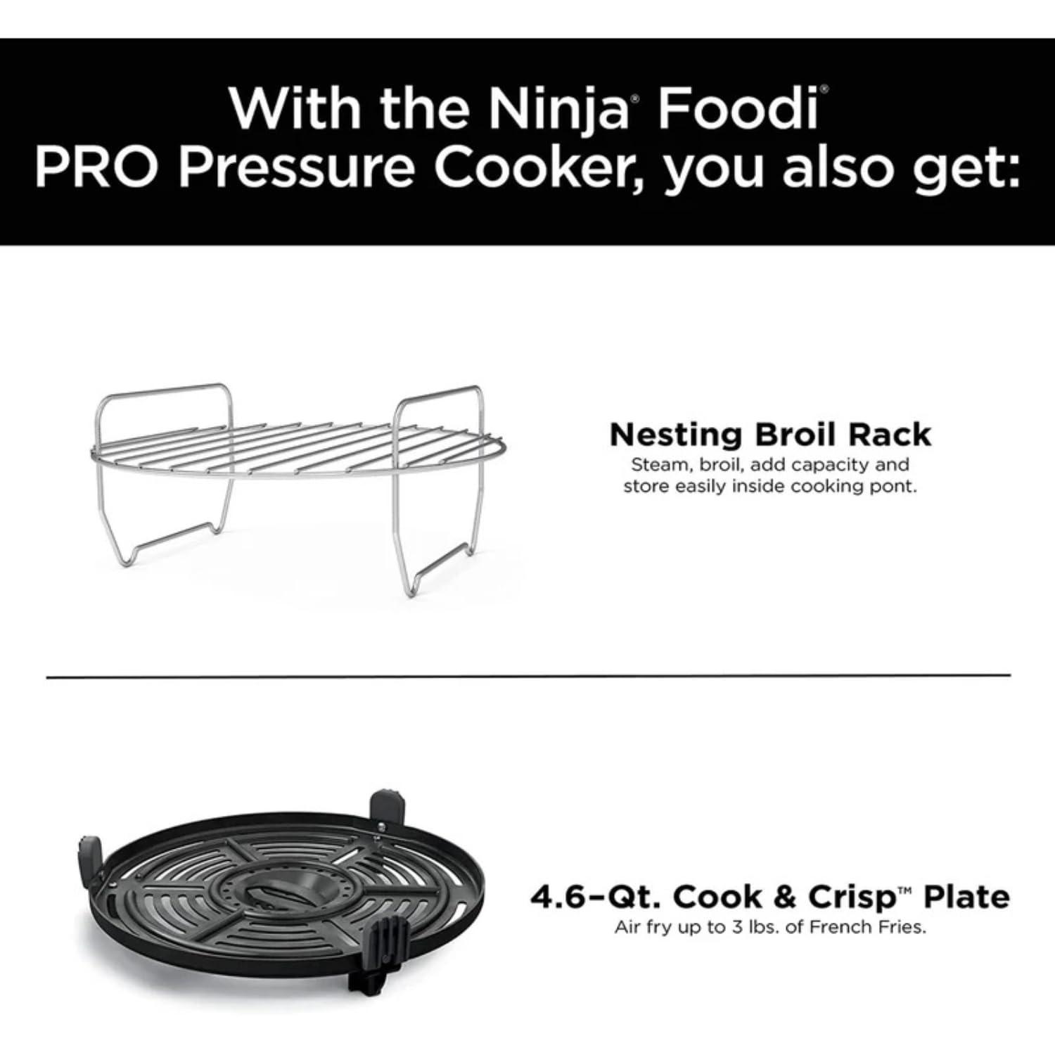 Ninja Foodi Black and Stainless Steel 6.5-Qt 11-in-1 Pressure Cooker Air Fryer