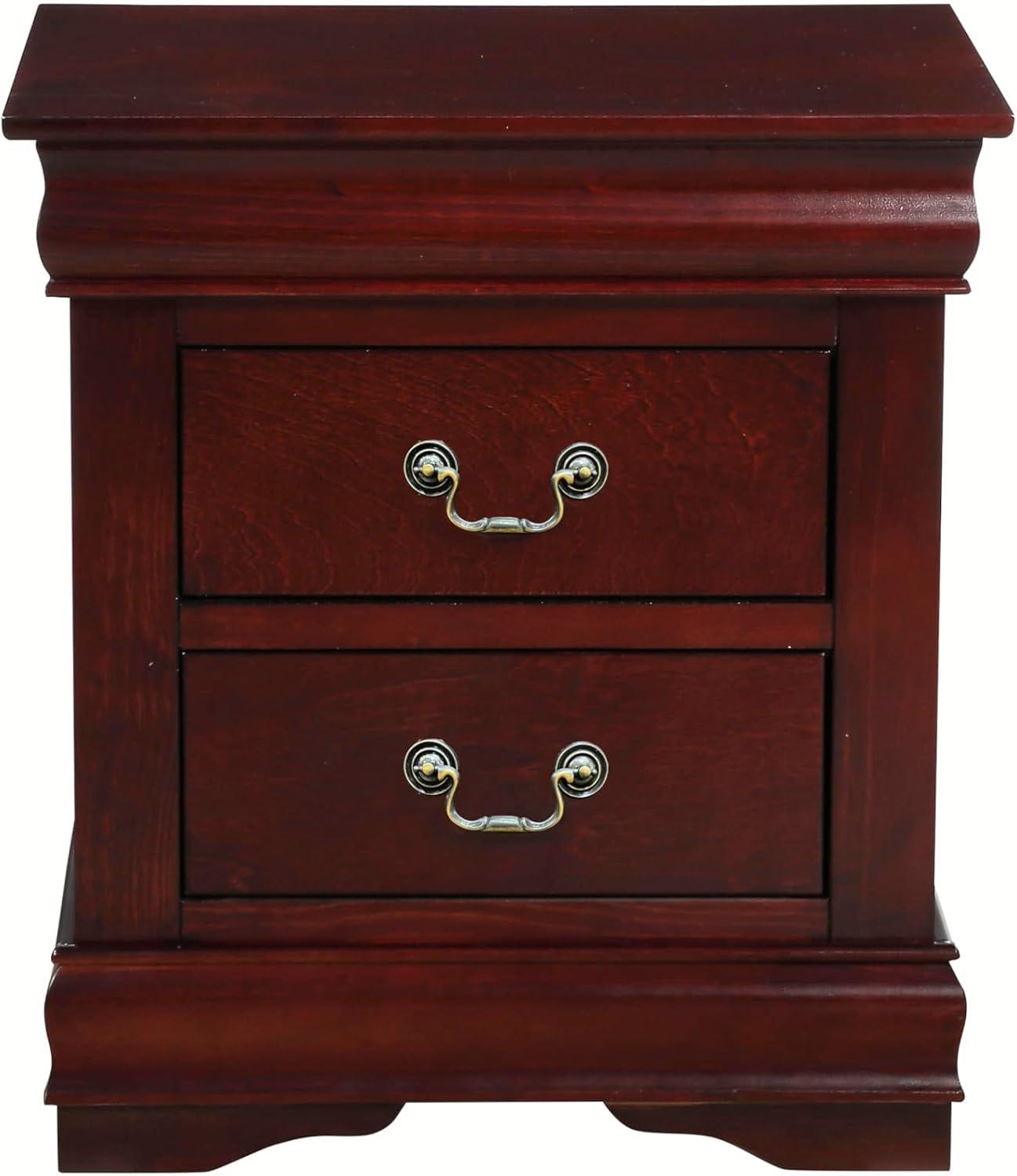 Acme Louis Philippe 2-Drawer Nightstand, Multiple Finishes Indoor Bed Room Furniture