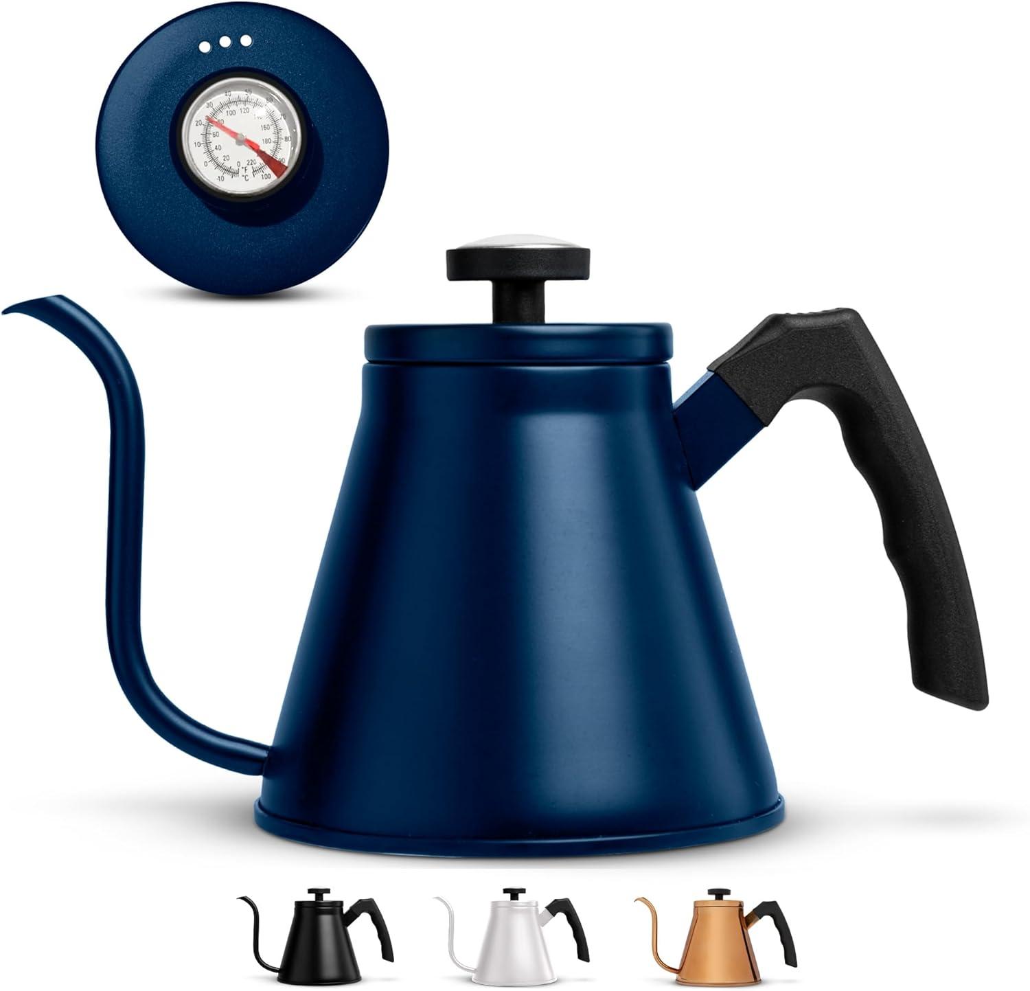 Kook Gooseneck Pour Over Kettle, Stainless Steel, 27 oz