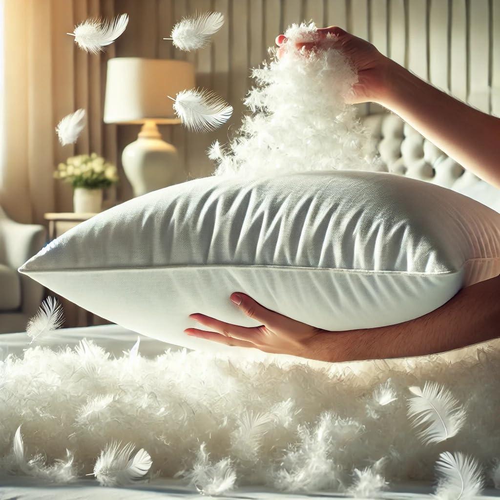 East Coast Bedding 10/90 Blend Gray Goose Down Feather Pillow Filler Stuffing, 10-lb Bulk