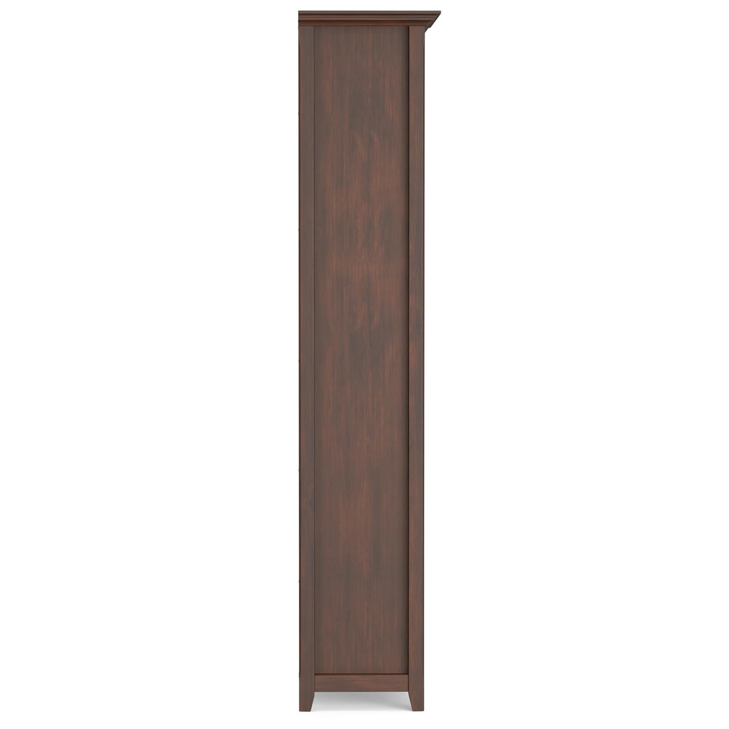 Simpli Home Amherst 30"W Solid Wood 5 Shelf Bookcase with Adjustable Shelves
