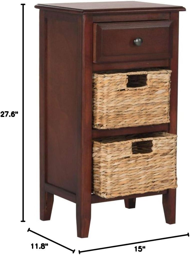 Everly Drawer Side Table - Cherry - Safavieh.