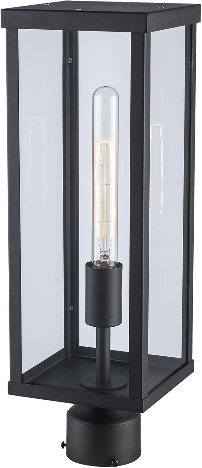 Oxford Industrial Black Outdoor Post Lantern, 19.25" Height