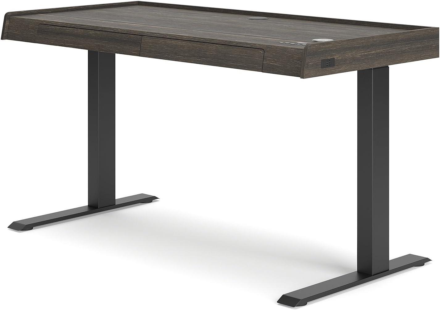 Signature Design by Ashley Contemporary Zendex 55" Adjustable Height Desk, Dark Brown