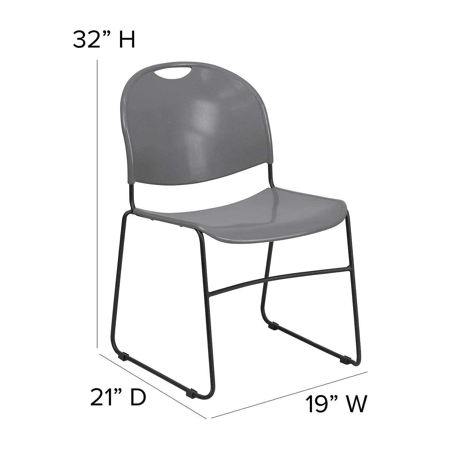 Flash Furniture Gaea 880 lb. Capacity Ultra-Compact Stack Chair with Metal Frame (Set of 5)