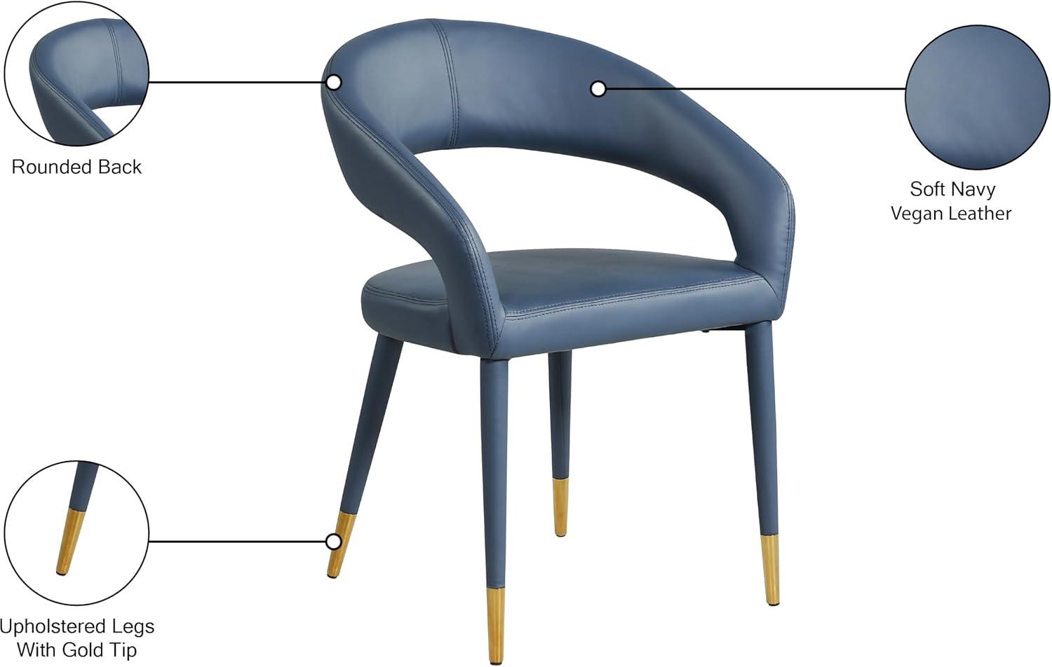 Meridian Furniture Destiny Navy Vegan Leather Dining Chair