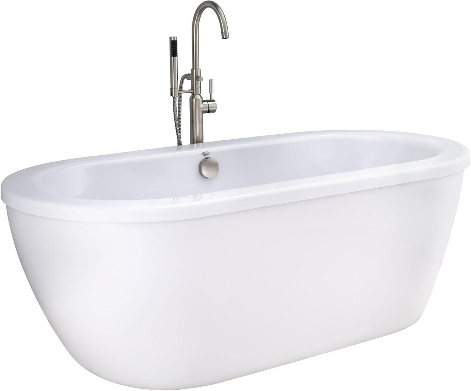 Cadet 66'' x 42'' Freestanding Soaking Acrylic Bathtub with Faucet