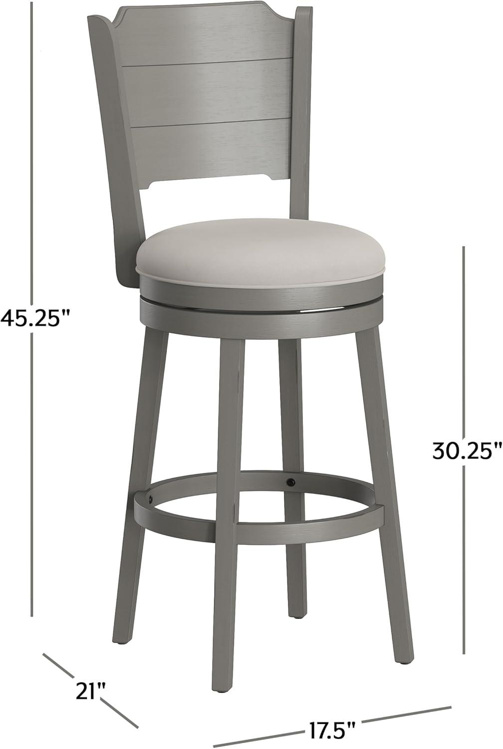30.25" Clarion Swivel Barstool Distressed Gray - Hillsdale Furniture