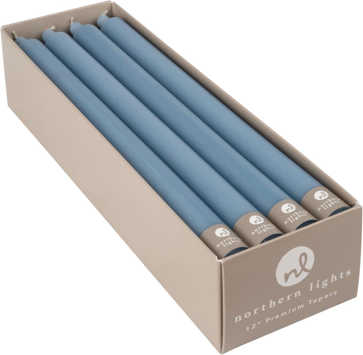 Northern Lights Candles Premium Tapers ‚Äì Prairie Blue ‚Äì 12inch (Pack of 12)