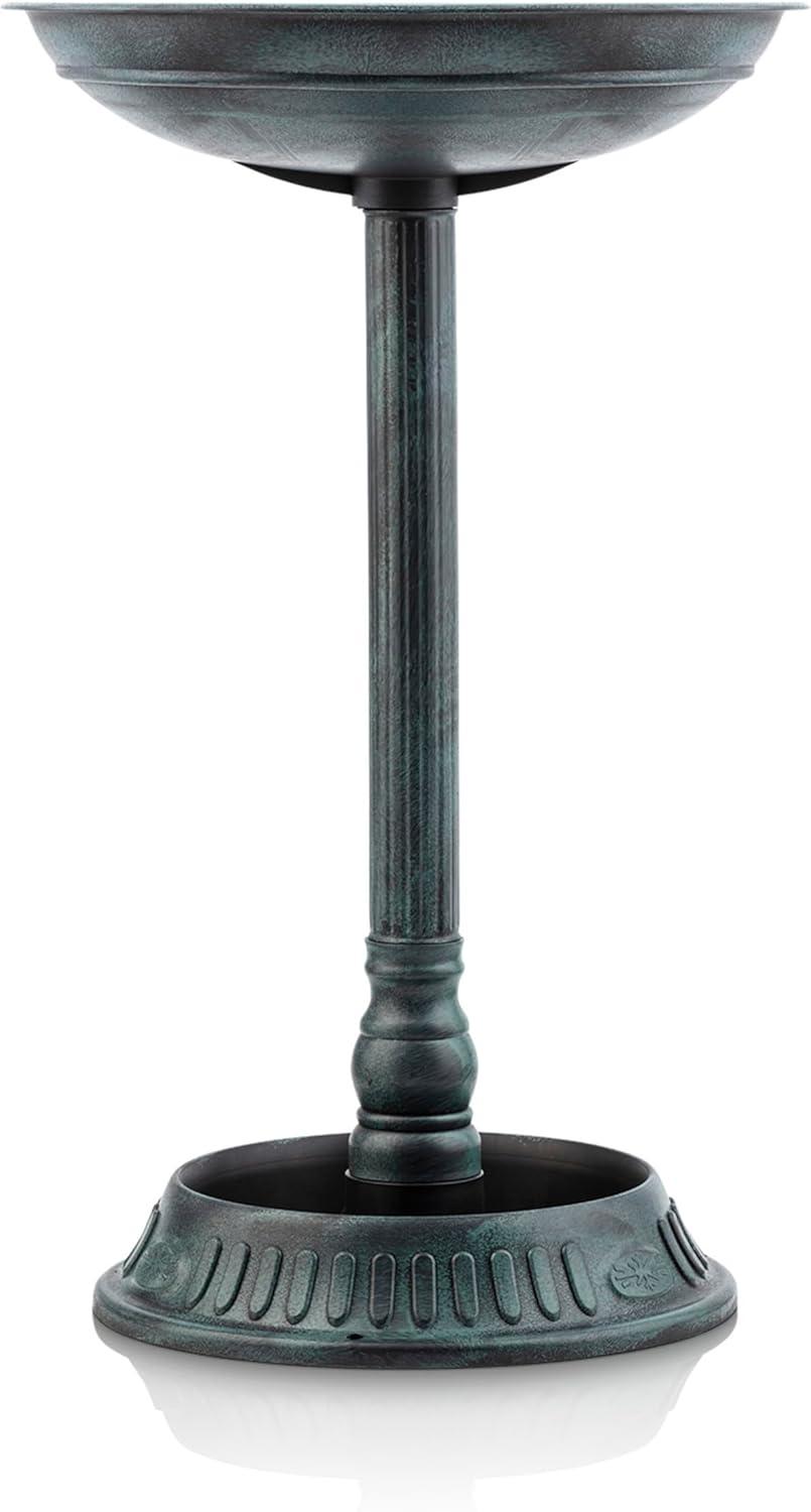 Alpine Corporation Plastic Bird Bath with Plant Adaptability, Green