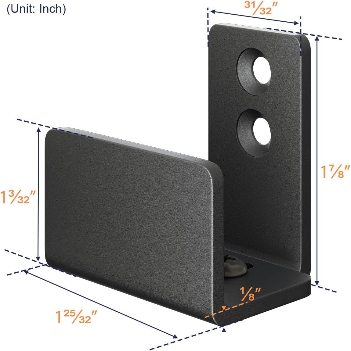 SMARTSTANDARD Adjustable U Shape Barn Door Floor Guide, Wall Mounted Flexible Flush Bottom Guide, Sturdy Steel Material, Black