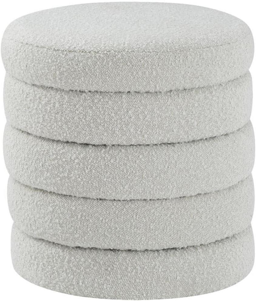 Meridian Furniture Aphia Black Boucle Fabric Ottoman/Coffee Table