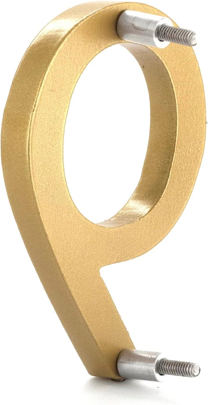 8" Gold Metal Floating House Number 9