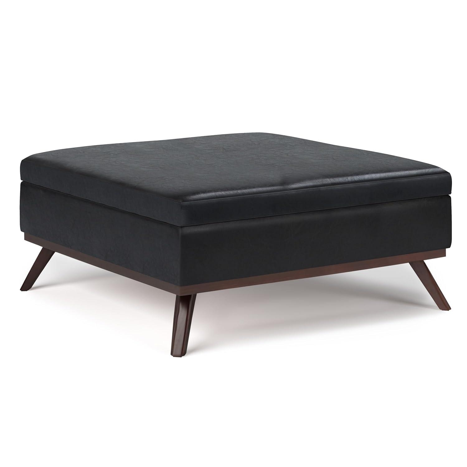 Simpli Home Owen Faux Leather Ottoman