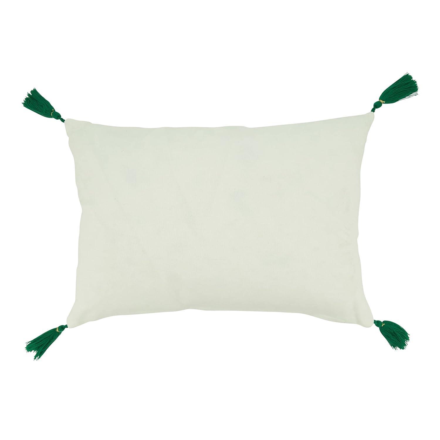 Merry Martinique Collection Tassels Cotton Lumbar Throw Pillow