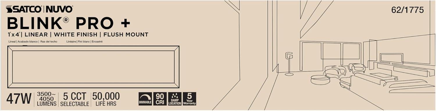 Nuvo Blink Dimmable Rectangle Flush Mount