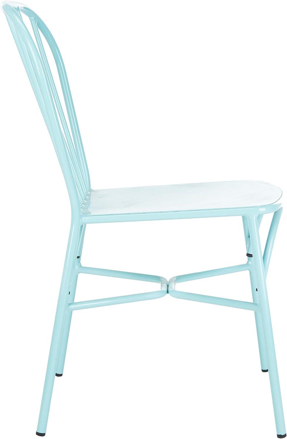 SAFAVIEH Everleigh Outdoor Patio Side Chair, Baby Blue, Set of 2