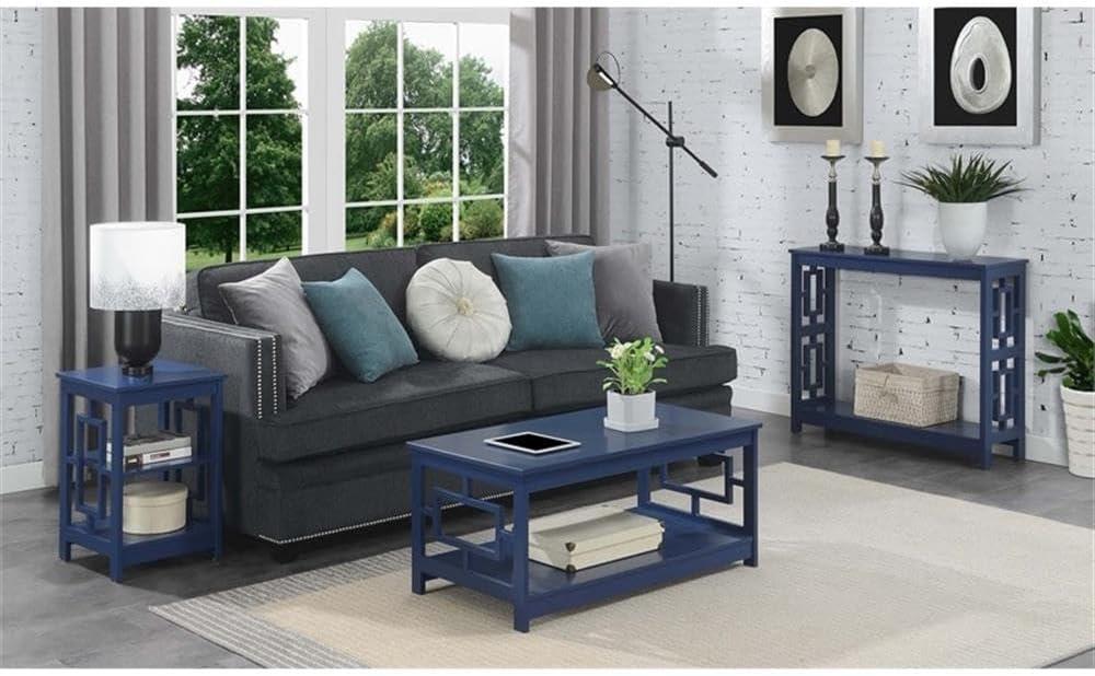 Convenience Concepts Town Square Console Table, Cobalt Blue