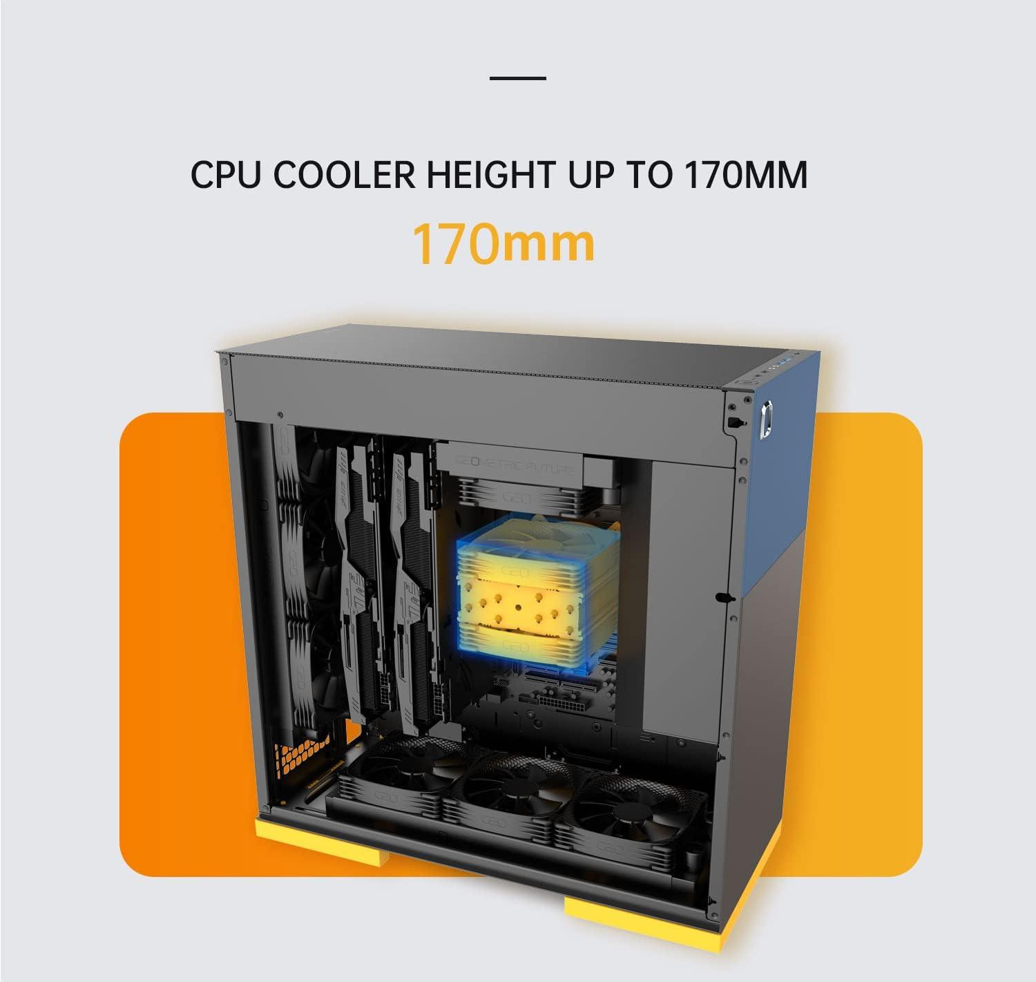 M8 Celluloid Mid Tower E-ATX/ATX Gaming Case, 4mm Glass/1.0 mm Steel, Vertical Air Tunnel Design, Support Type C, 420/360 Radiator, Vertical GPU Mount, GEO-M8-CEL (PC Case ONLY)
